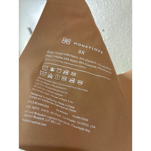 Honeylove LiftWear CrossOver Bra Sand Color Nude plus size 3X New - Picture 5 of 6